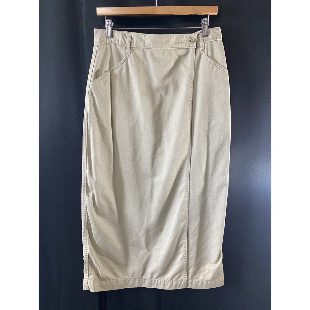 Vintage Dockers Women's Long Khaki Skirt Size 12 Modest Wear Capsule Wardrobe